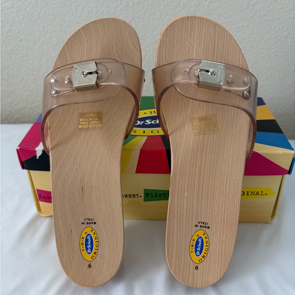 Dr. Scholl's Clear and Tan Women's Sandals